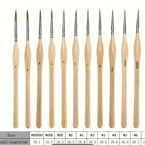 Set of 12 Precision Paint Brushes
